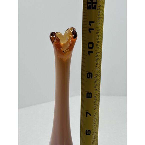 Vintage Fenton Bud Vase~Frosted Pink Opalescent Glass Swung Vase - Picture 10 of 11